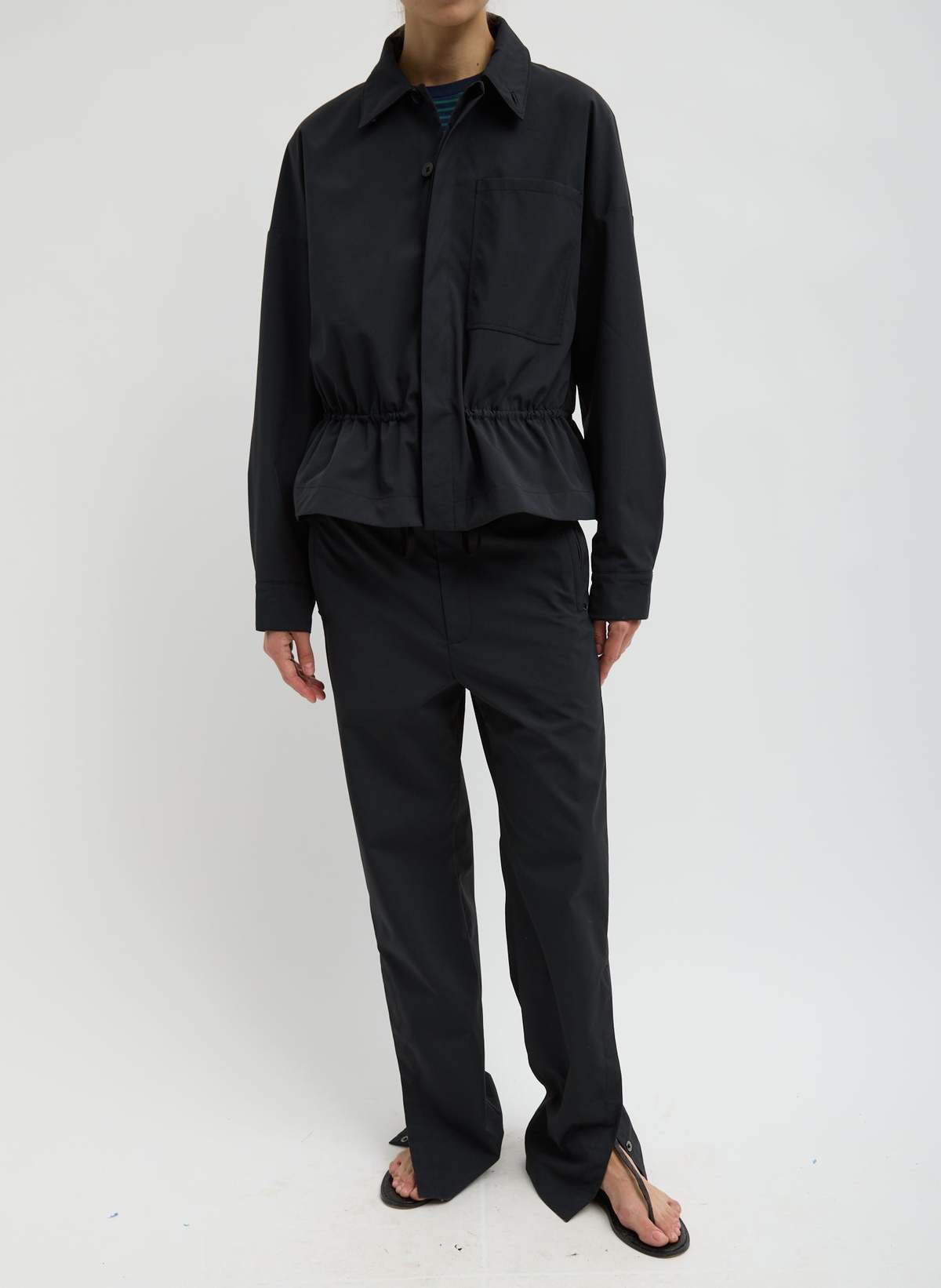 Tibi Tech Suiting Anorak Bomber Jacket - Black - Image 3 of 7