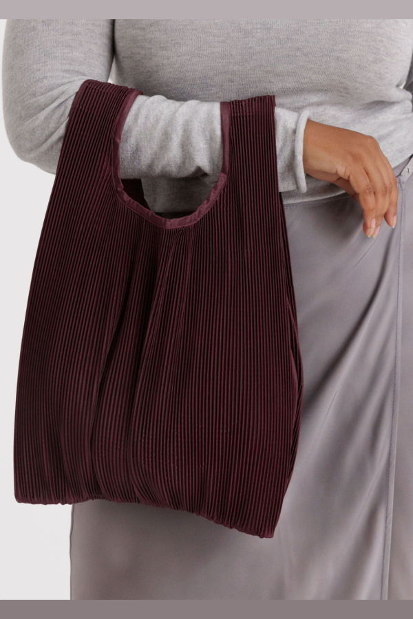BAGGU Pleated Bag - Mahogany