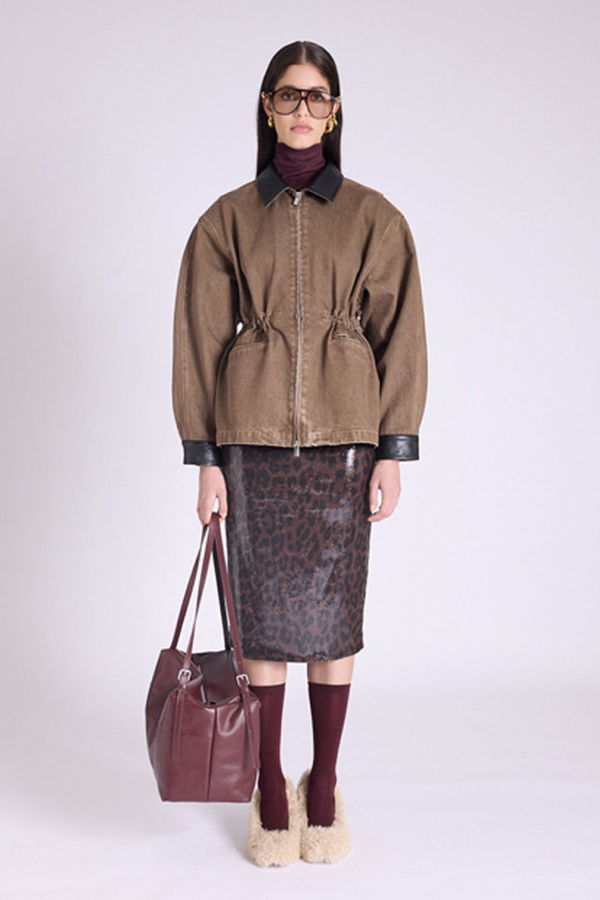 BERENICE Jamyla Sequin Skirt - Dark Leopard