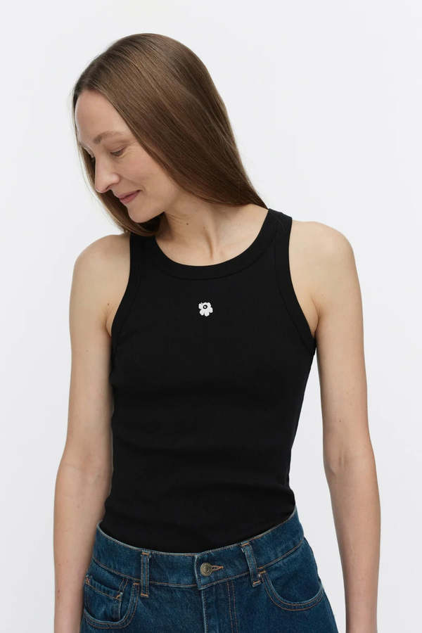 Marimekko Kedol Unikko Placement Tank Top - Black