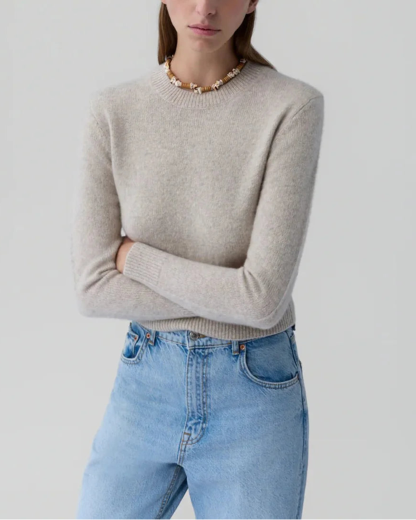 Guest in Residence Alina Crew Sweater - Sandstone