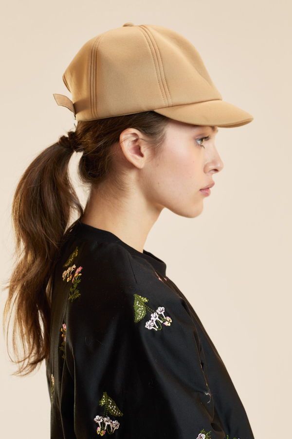 Cynthia Rowley Bonded Riding Cap - Camel