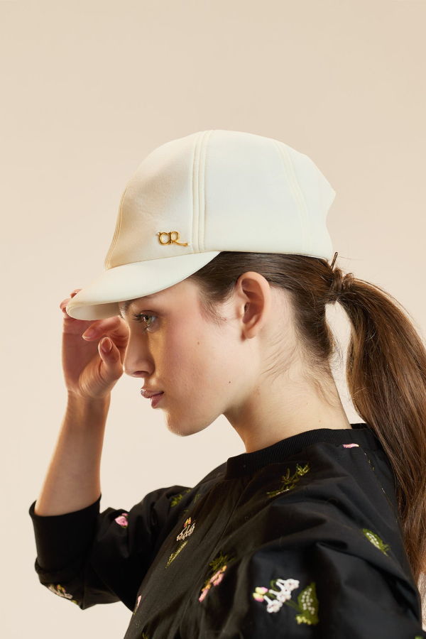 Cynthia Rowley Bonded Riding Cap - White