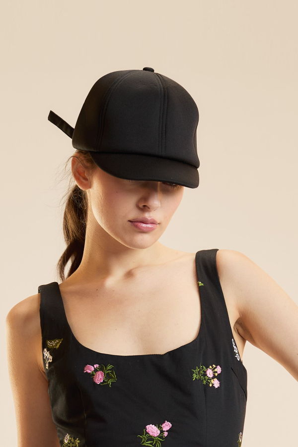 Cynthia Rowley Bonded Riding Cap - Black