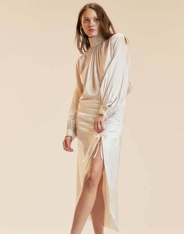 Cynthia Rowley Siren Ruched Skirt - White