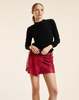 Cynthia Rowley Winona Leather Wrap Skirt - Red - Thumbnail 3