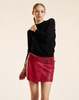 Cynthia Rowley Winona Leather Wrap Skirt - Red - Thumbnail 4