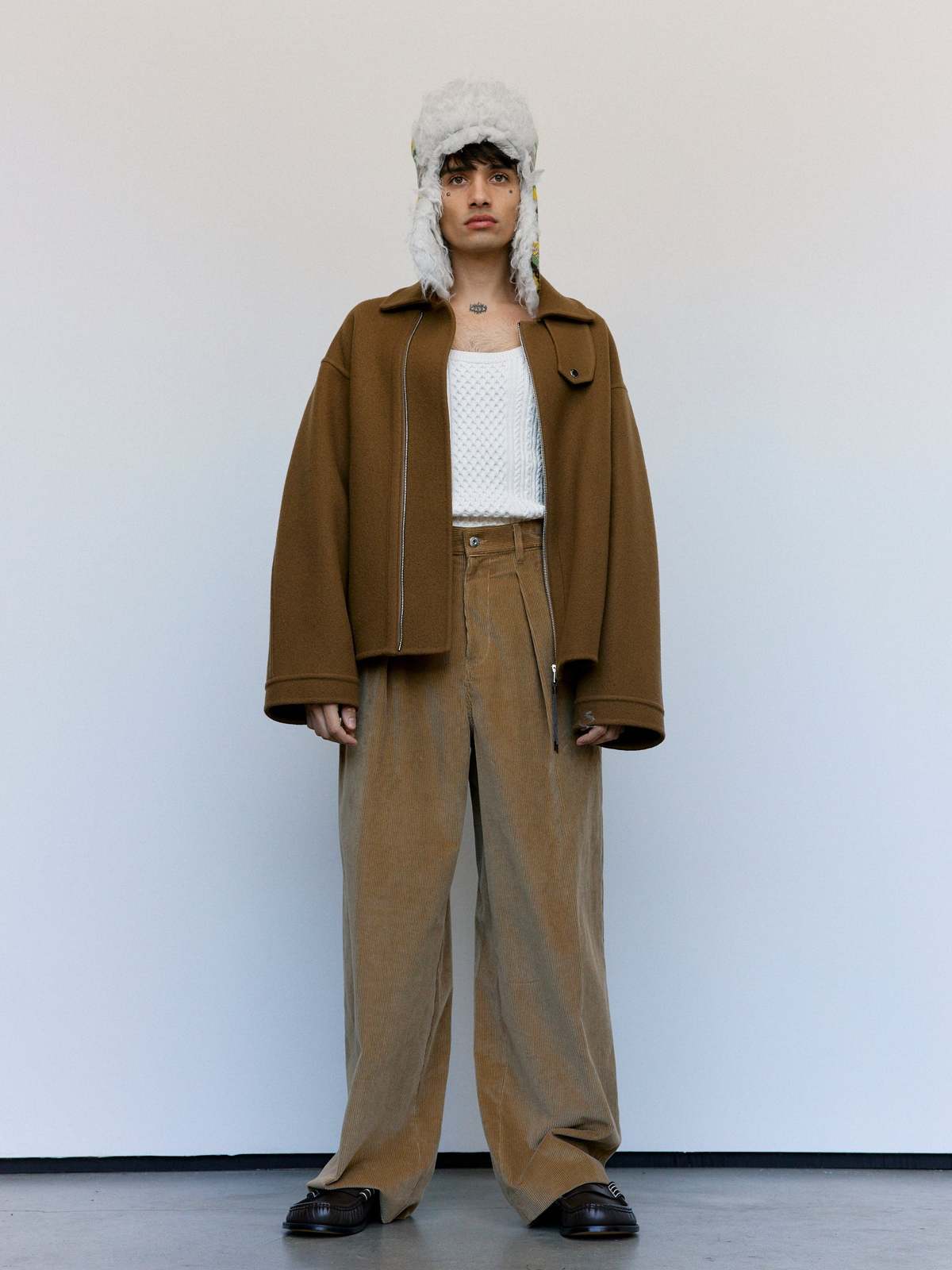 JW ANDERSON Biscuit Cotton Corduroy Single Pleat Trousers - Image 2 of 8