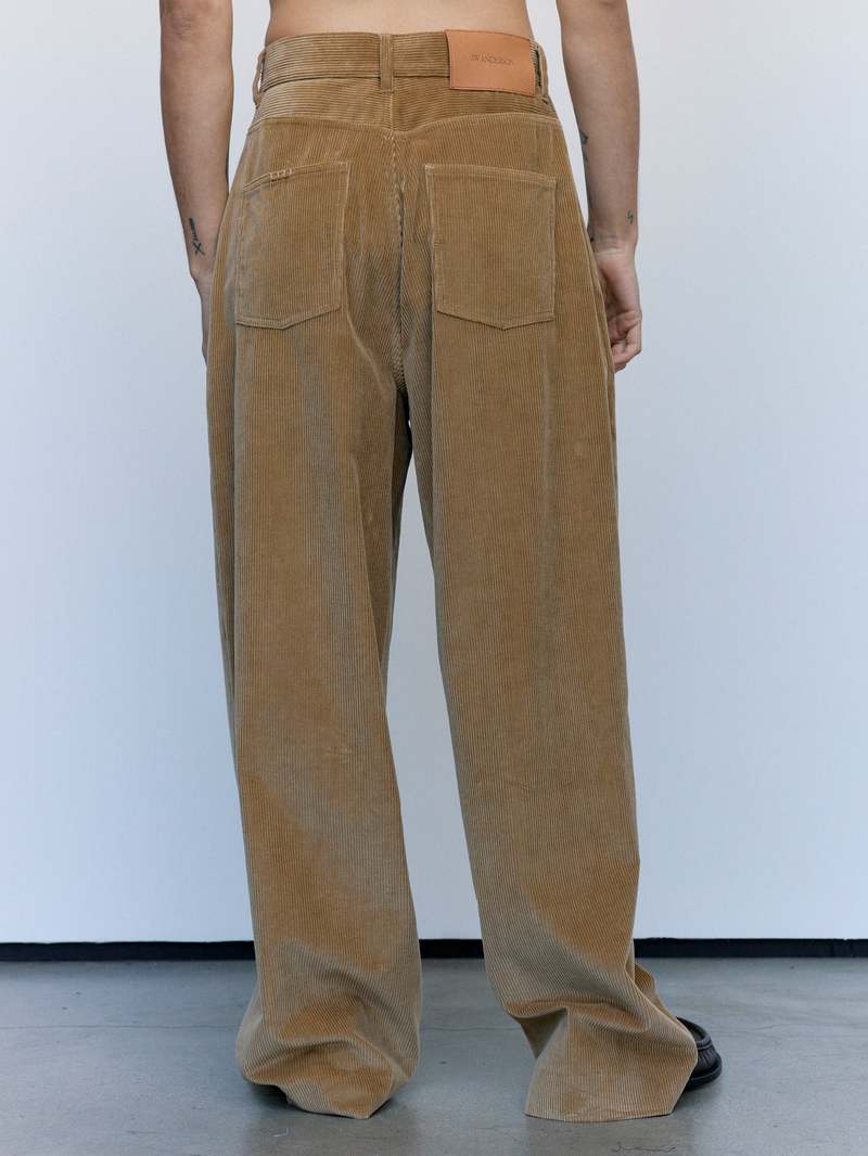 JW ANDERSON Biscuit Cotton Corduroy Single Pleat Trousers