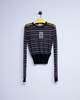 JW ANDERSON Black Cotton Wool Sheer FairIsle Longsleeve Top - Thumbnail 8