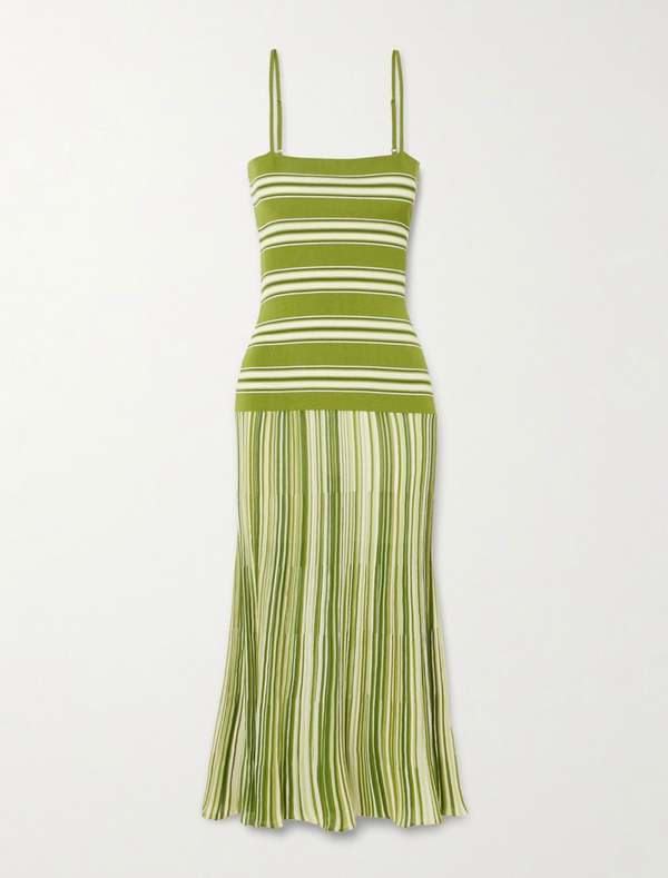 Faithfull The Brand Esenia Knit Dress - Ombre Str Mcr Juniper | Garmentory