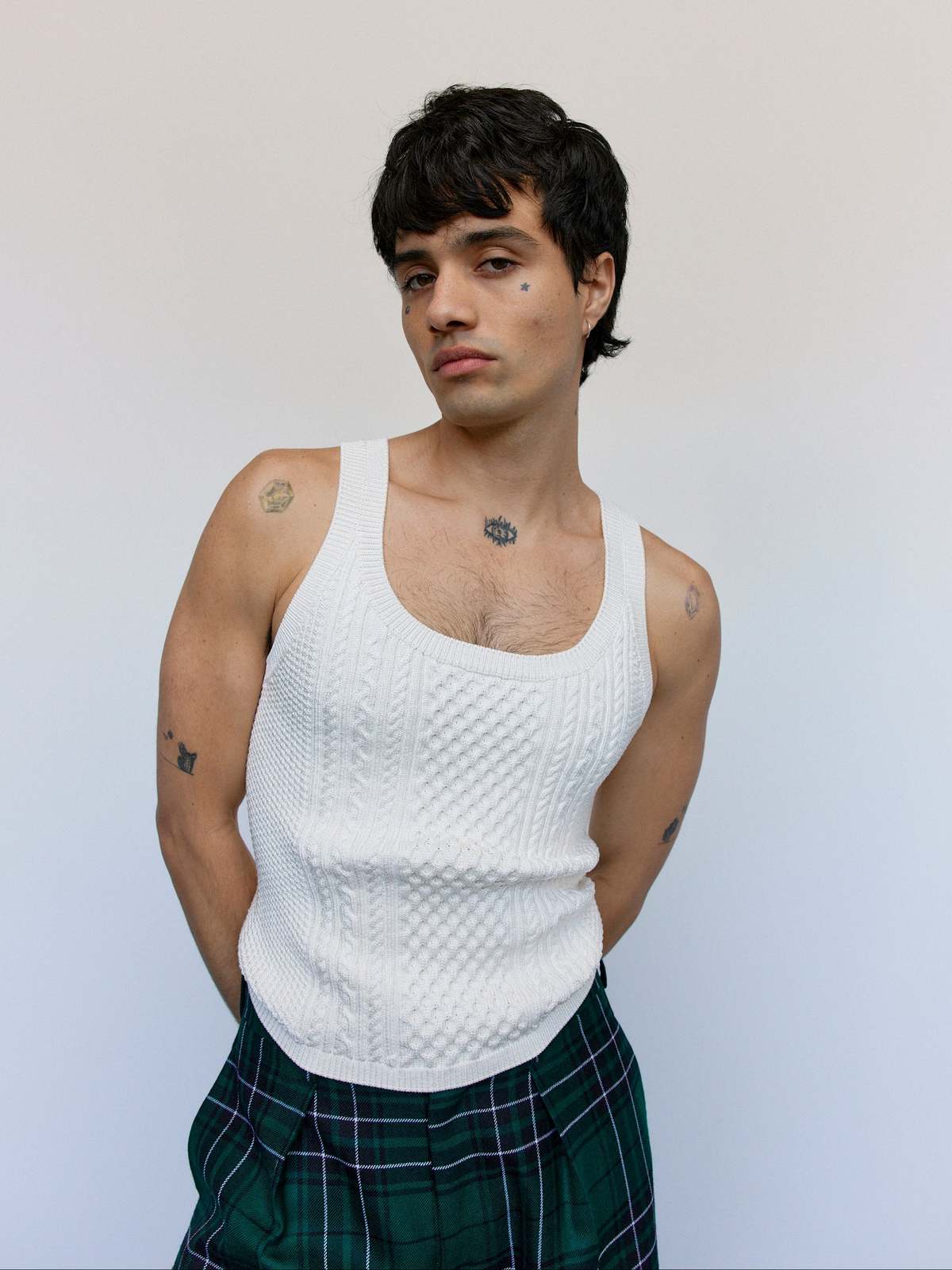JW ANDERSON Ivory Viscose Poly Cable-Knit Tank Top - Image 1 of 6