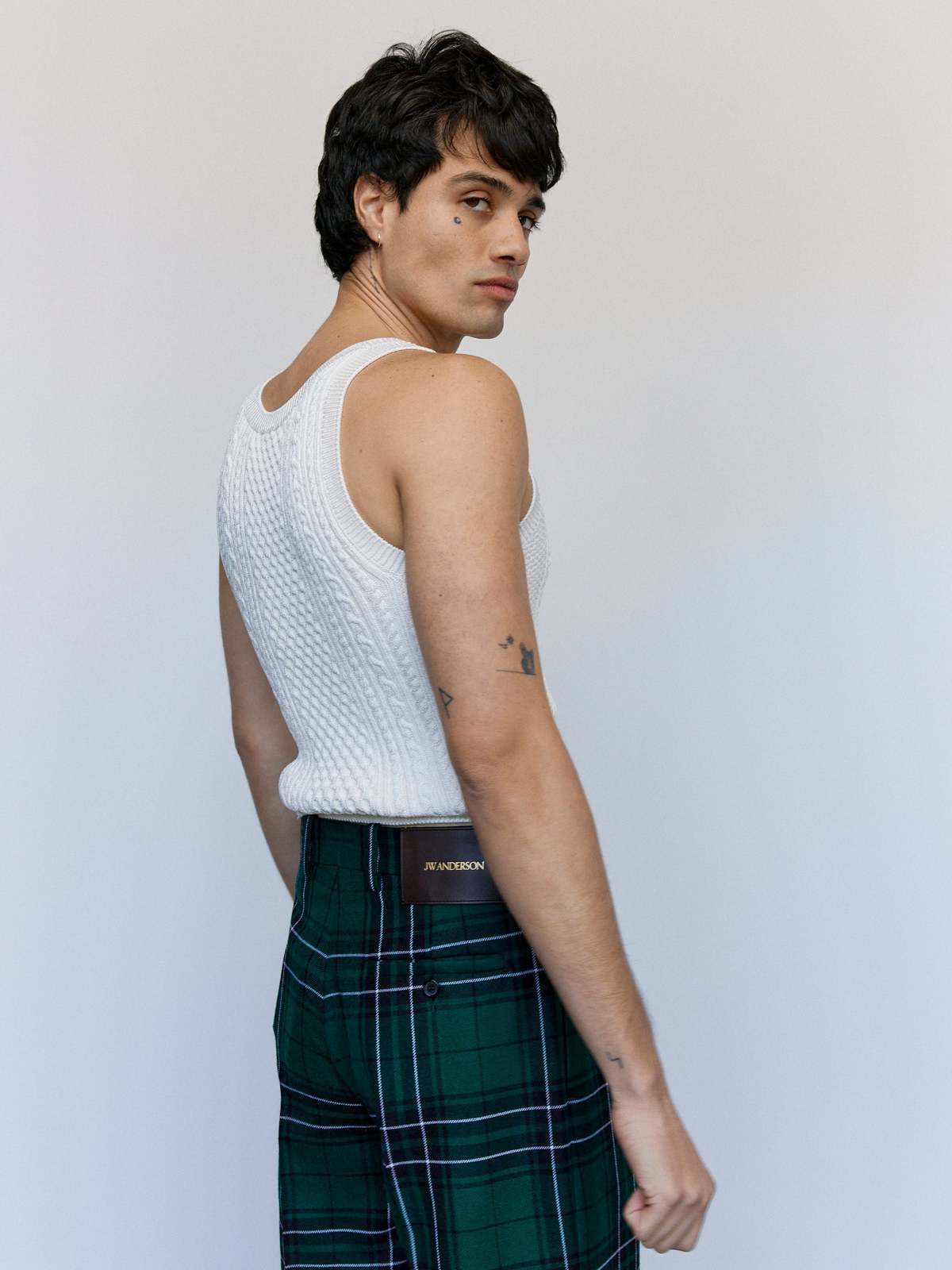 JW ANDERSON Ivory Viscose Poly Cable-Knit Tank Top - Image 4 of 6