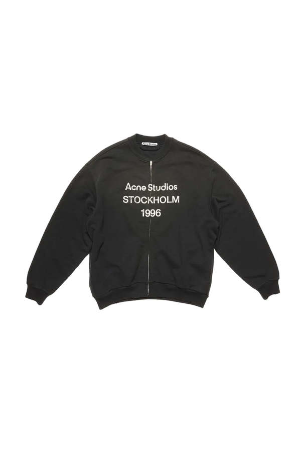 Acne Studios Zip Sweater Logo Cardigan - Black