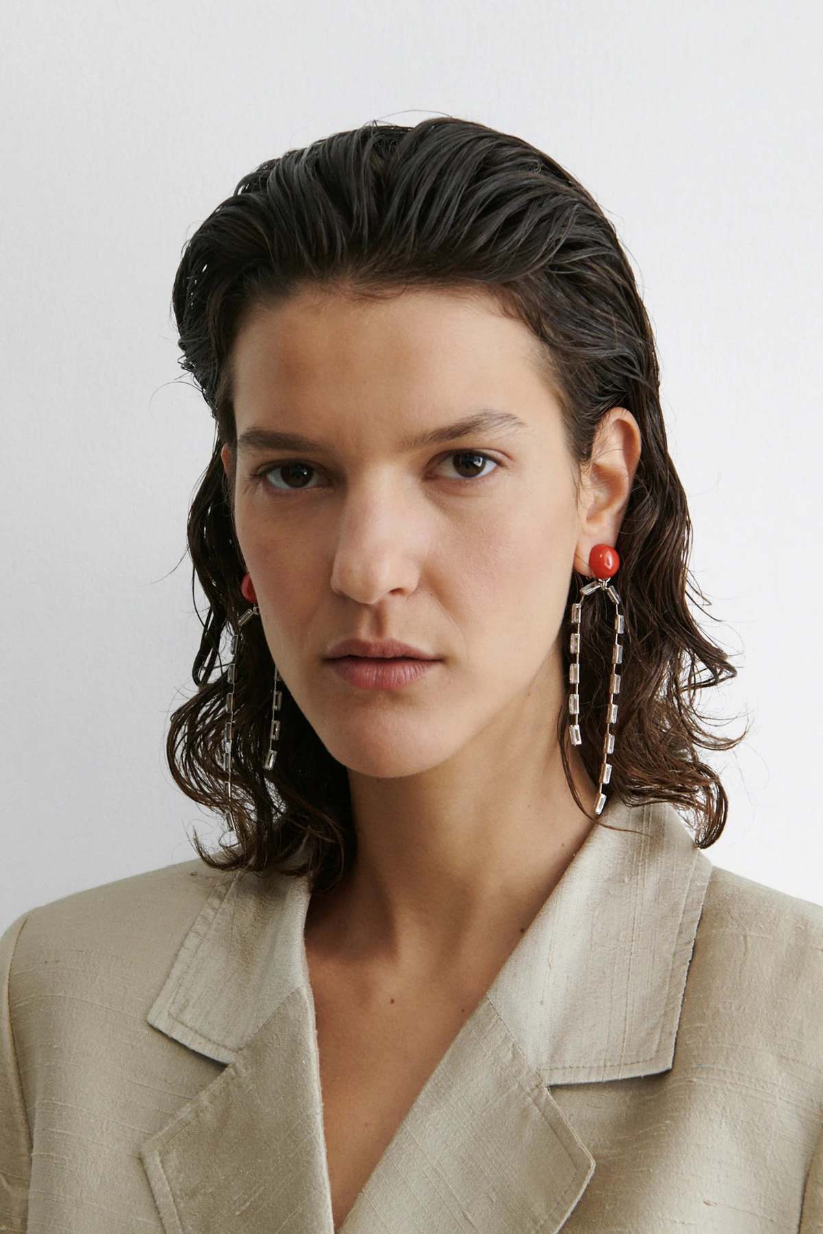 Rachel Comey Draped Baguette Earrings - Image 2 of 4