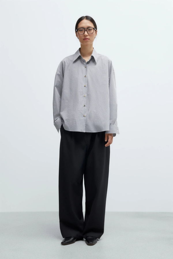 Cordera Oversized Vichy Shirt - Grey