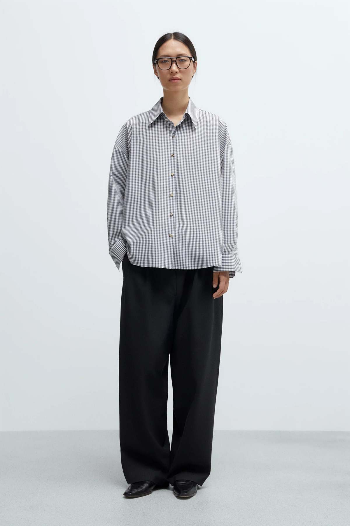 Cordera Oversized Vichy Shirt - Grey - Image 2 of 4