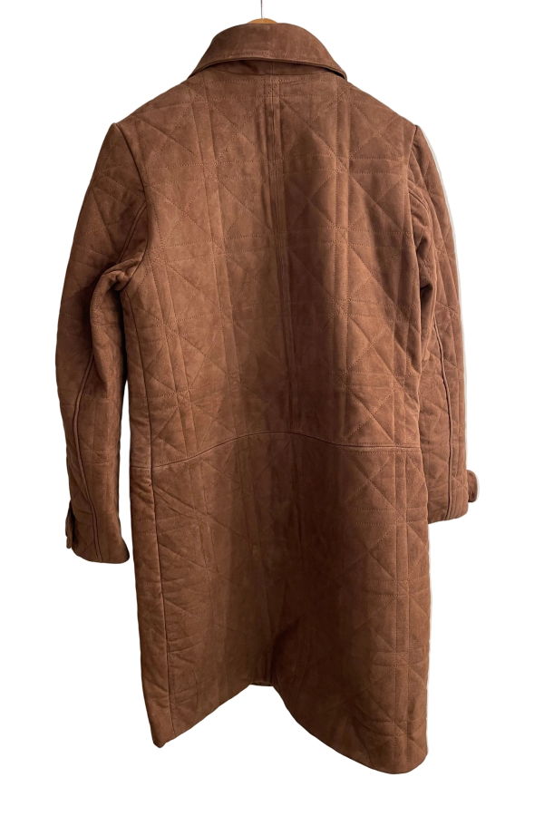 Chammomile Quilted Suede Car Coat