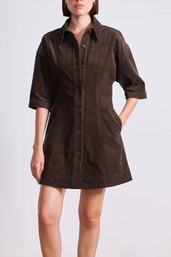 Apiece Apart Luz Mini Dress - Carob