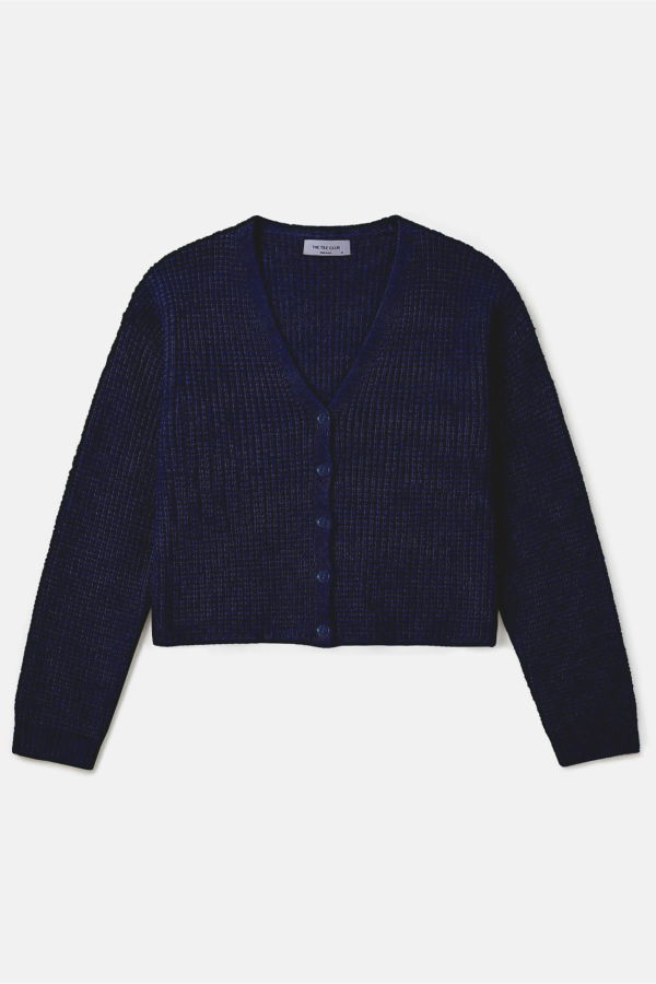The Tile Club Caroline Cashmere Waffle Cardigan