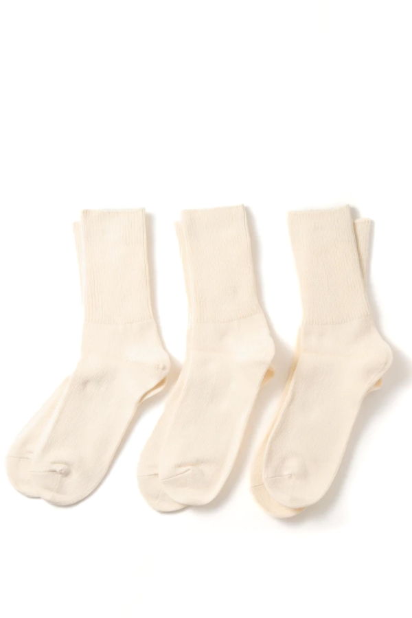 Rototo R1427 Organic Daily 3 Pack Ribbed Crew Socks