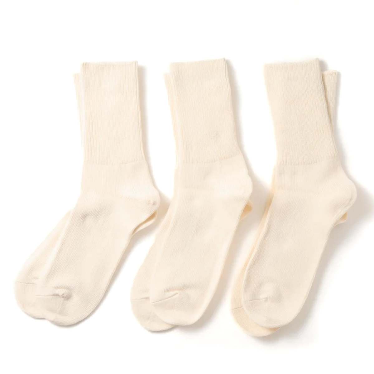 Rototo R1427 Organic Daily 3 Pack Ribbed Crew Socks - Image 2 of 2