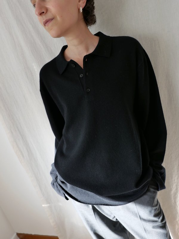 Extreme Cashmere N199 Alligator Collar Sweater - Raven