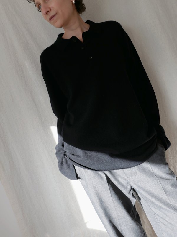 Extreme Cashmere N°199 Alligator Collar Sweater - Raven | Garmentory