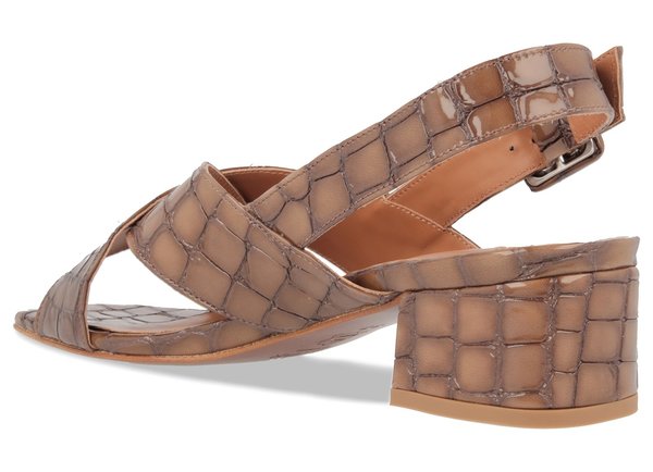 By Far Anelia Croco Embosed Leather Sandal - Brown By Far Anelia Croco Embosed Leather Sandal - Brown