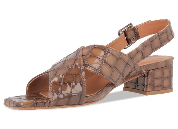 By Far Anelia Croco Embosed Leather Sandal - Brown By Far Anelia Croco Embosed Leather Sandal - Brown