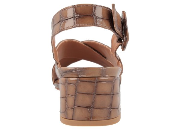 By Far Anelia Croco Embosed Leather Sandal - Brown By Far Anelia Croco Embosed Leather Sandal - Brown