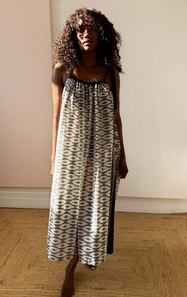 Two Ikat X Drawstring Dress