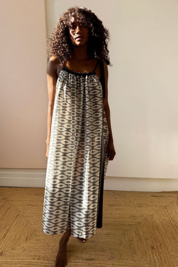 Two Ikat X Drawstring Dress