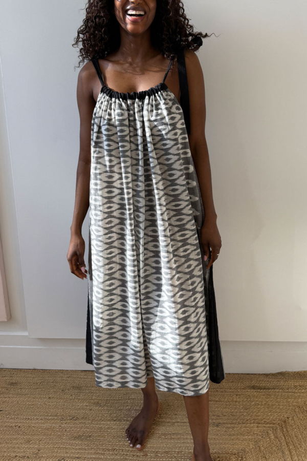 Two Ikat X Drawstring Dress