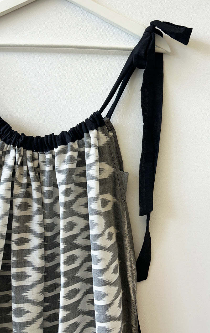 Two Ikat X Drawstring Dress