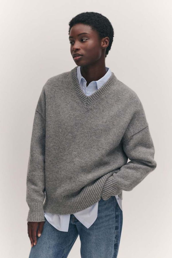 &Daughter Balla Slouch V Neck Sweater