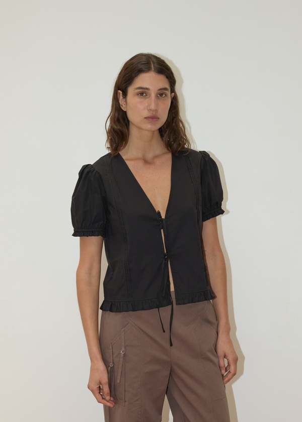 Deiji Studios Pintuck Top - Black