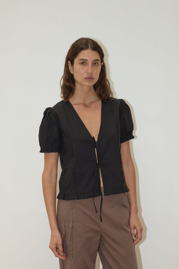 Deiji Studios Pintuck Top - Black