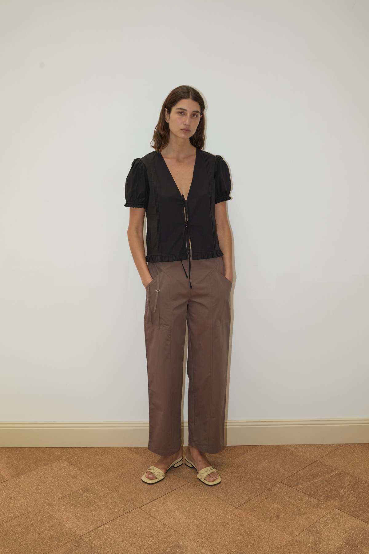 Deiji Studios Pintuck Top - Black - Image 2 of 4