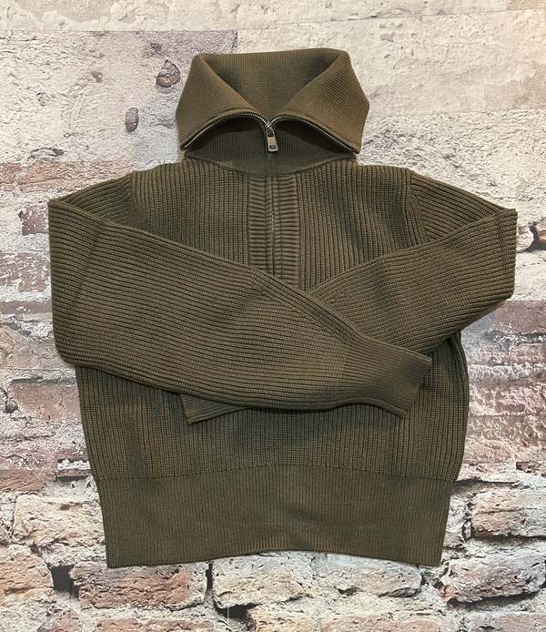 Varley Maura Half Zip Rib Knit Sweater - Olive Night