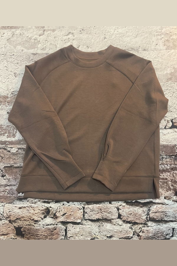Varley Nicole Boyfriend Sweatshirt - Deep Taupe Marl