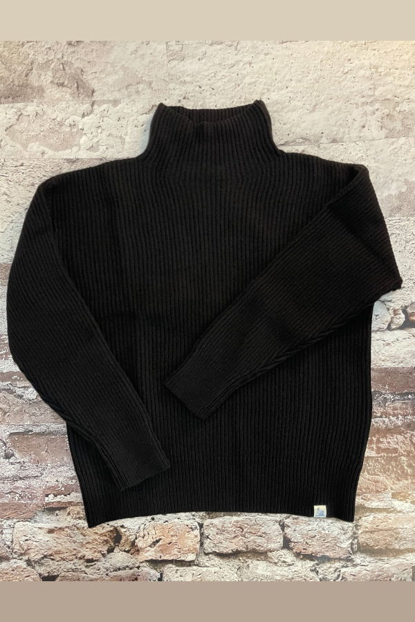 Merz b. Schwanen WRIBT03 Merino Cashmere Relaxed Fit Mock-Neck Pullover Sweater