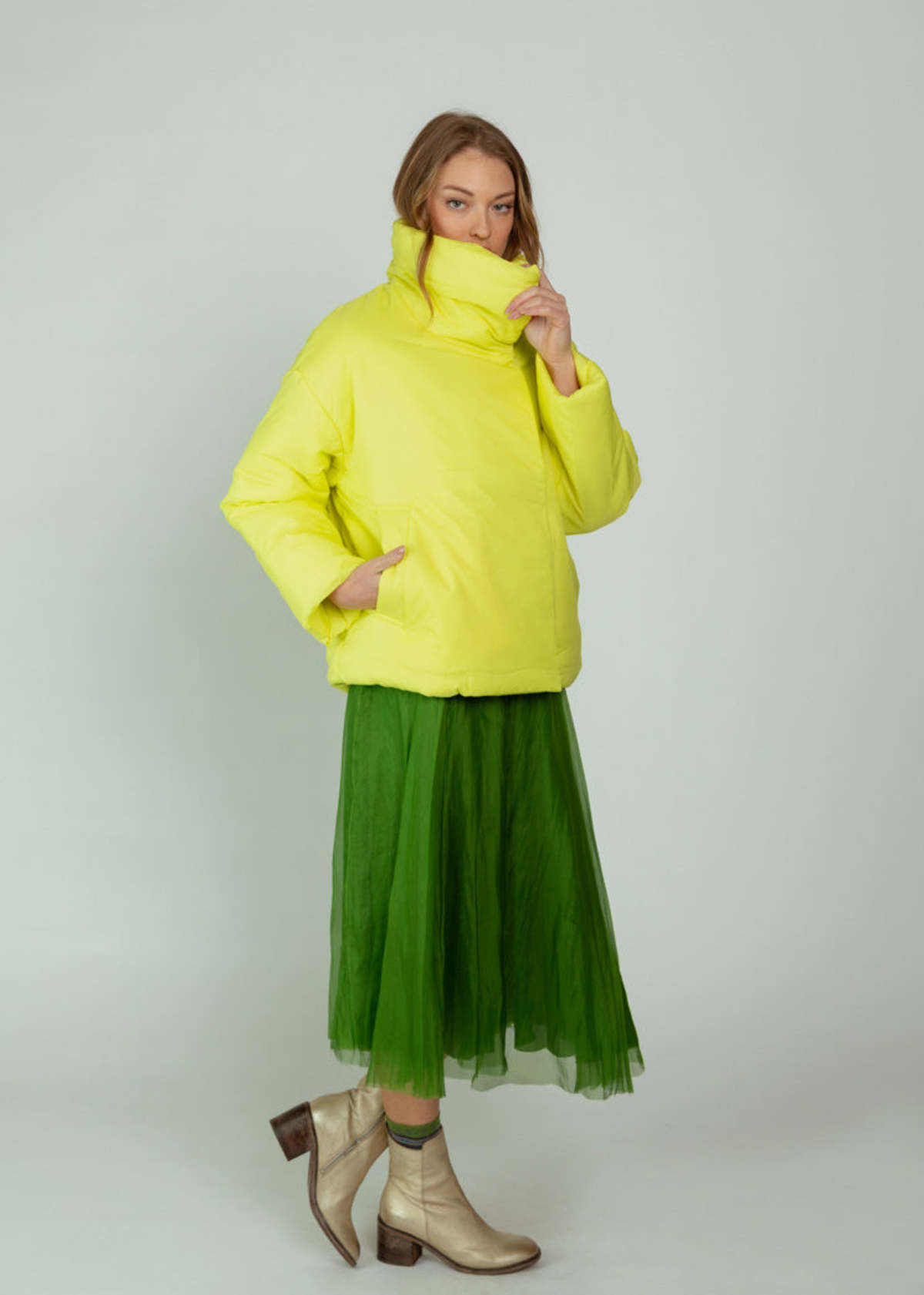 OOFWear Water Repellent Puffer Jacket - Light Lime - Image 1 of 5