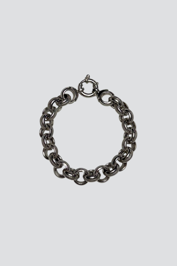 Assembly New York Chunky Textured Oval Link Bracelet - Sterling Silver