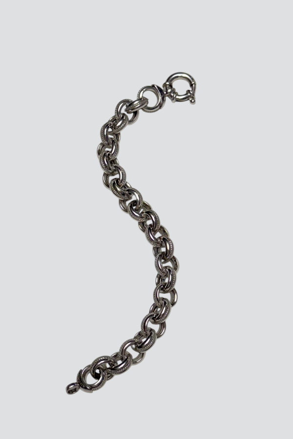 Assembly New York Chunky Textured Oval Link Bracelet - Sterling Silver