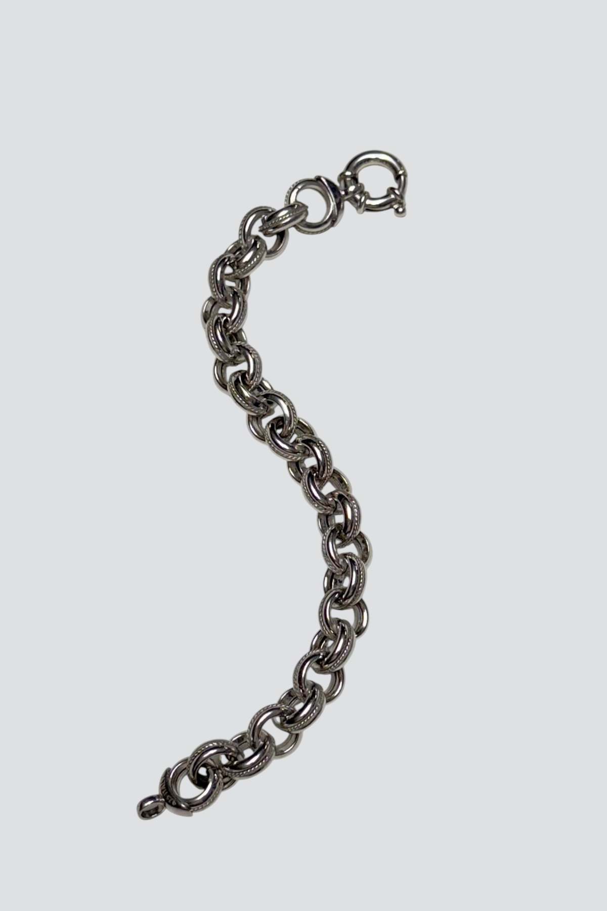 Assembly New York Chunky Textured Oval Link Bracelet - Sterling Silver - Image 2 of 3