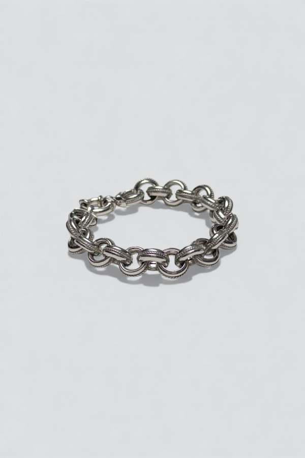 Assembly New York Chunky Textured Oval Link Bracelet - Sterling Silver