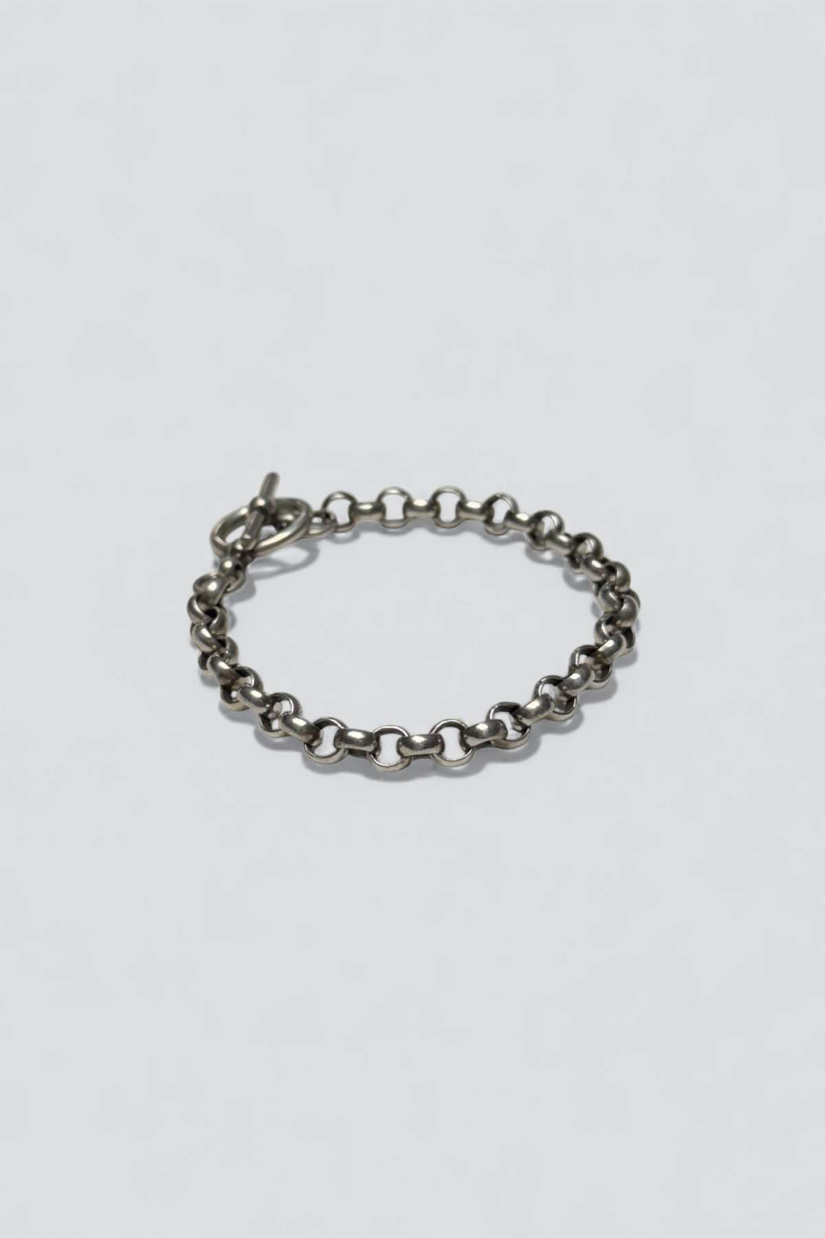 Vintage Round Link Toggle Bracelet - Sterling Silver - Image 3 of 3