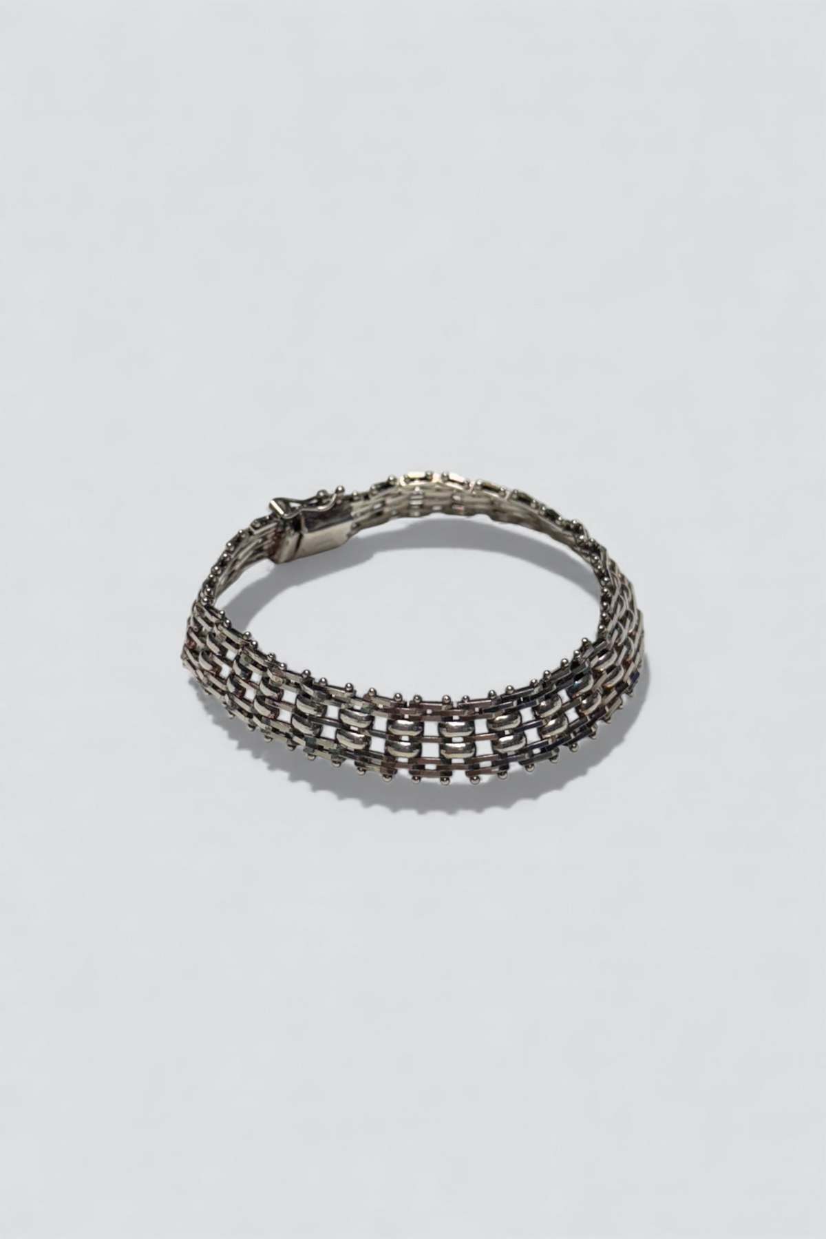 Vintage Wide Bar Mesh Link Bracelet - Sterling Silver - Image 2 of 2