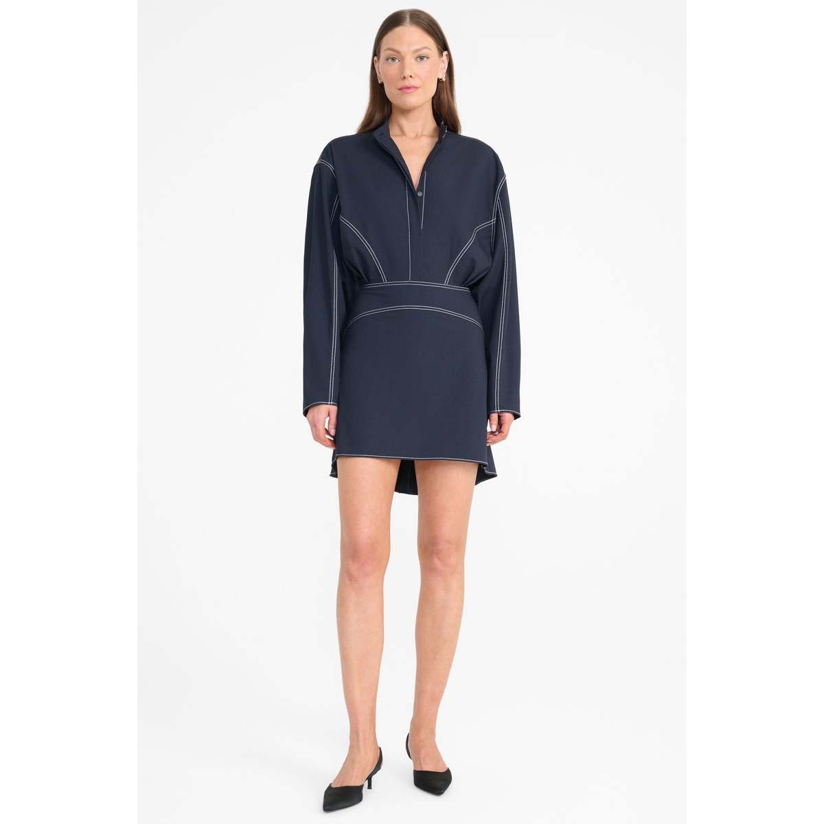 Staud Kiln Dress - Navy - Image 2 of 4